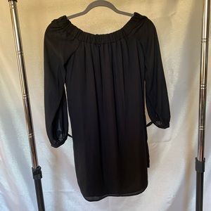 Black off the shoulder long sleeve dress